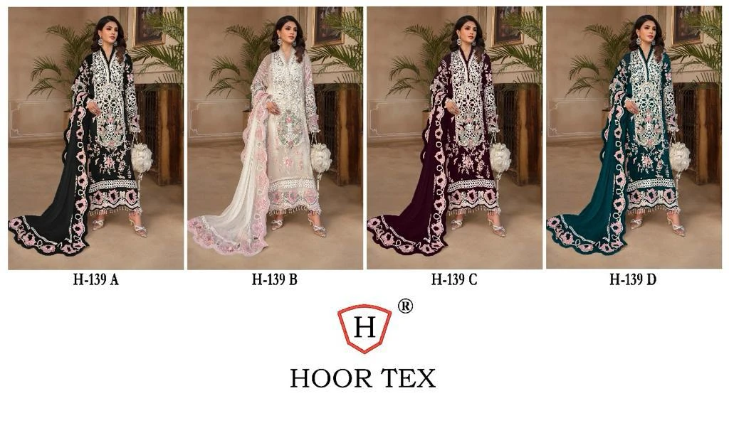 Hoor Tex H-139,A To D Faux Georgette Wholesale Pakistani Salwar Suit Catalog — Wholesale Pakistani Suits, hoor Tex wholesale from Surat — view 9